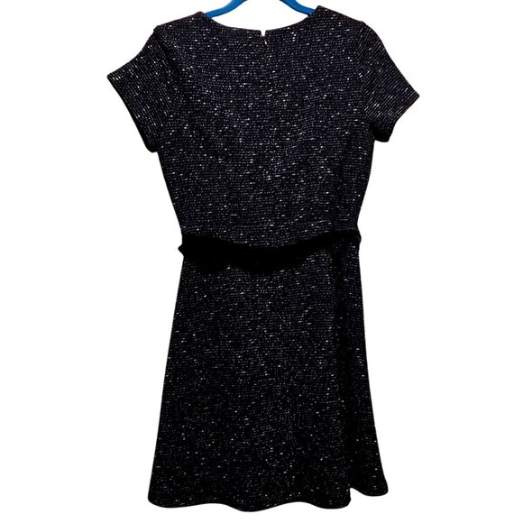 Loft Black Sparkle Short Sleeve Dress Size 6 - Picture 2 of 10